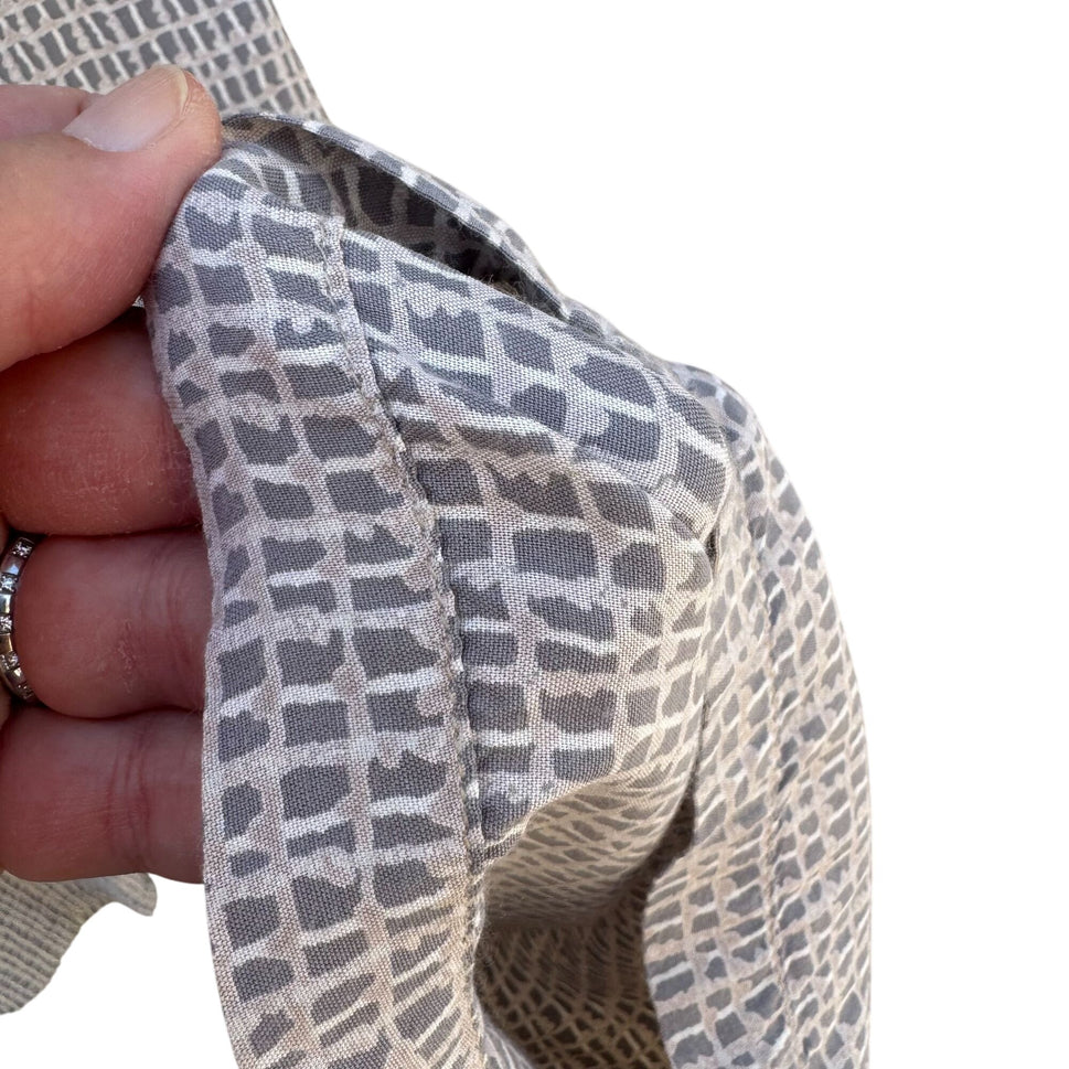 Cherokee Womens Grey White Checkered Lightweight Flowy Drawstring Waist Pants XL