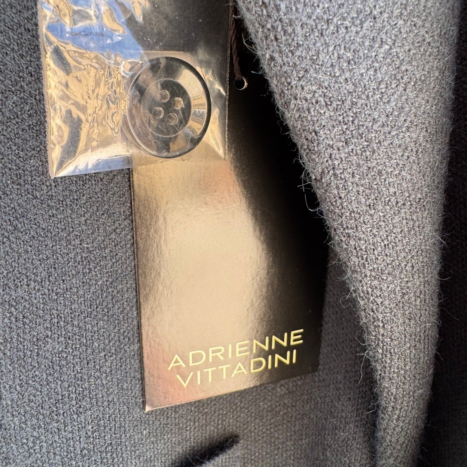 Adrienne Vittadini Minimalist Knitwear Blazer Jacket Green Preppy Womens L NEW
