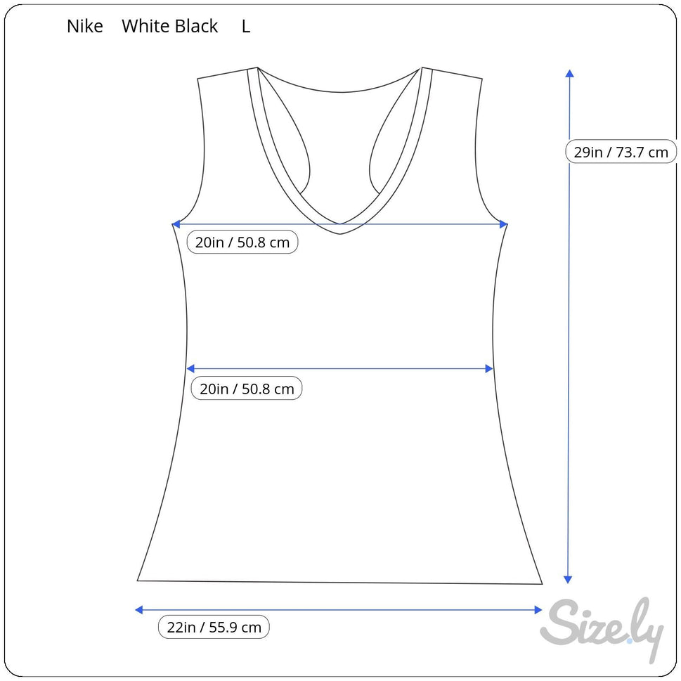 Nike Womens Athletic White Black Mesh Racerback Tank Top Just Do It Dri Fit Large