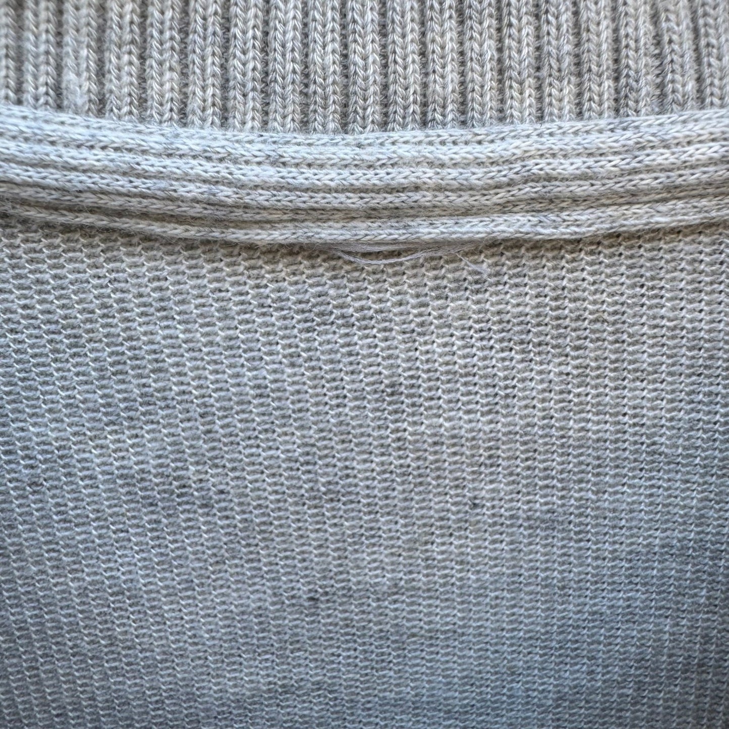 Vintage 90s Gray Ribbed Knit Tipped Polo Shirt Mens L Preppy Minimalist Grandpa