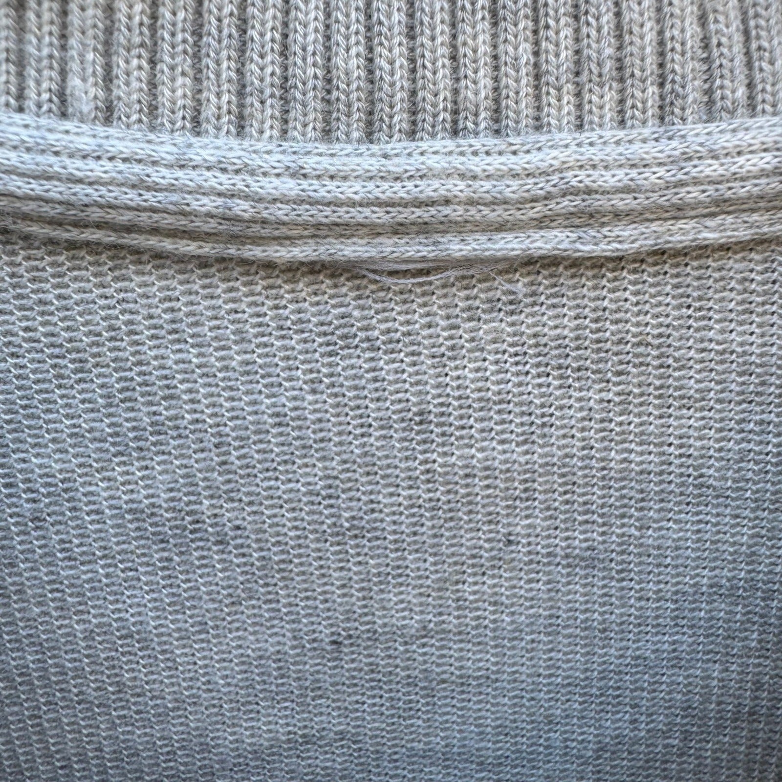 Vintage 90s Gray Ribbed Knit Tipped Polo Shirt Mens L Preppy Minimalist Grandpa