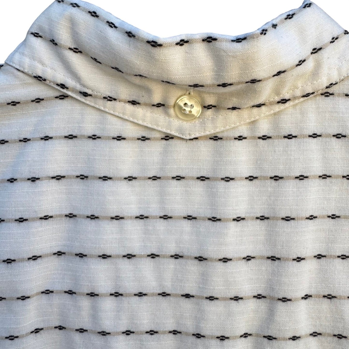 LizSport Vintage Womens S White Black Striped Cotton Button Down Shirt Pockets