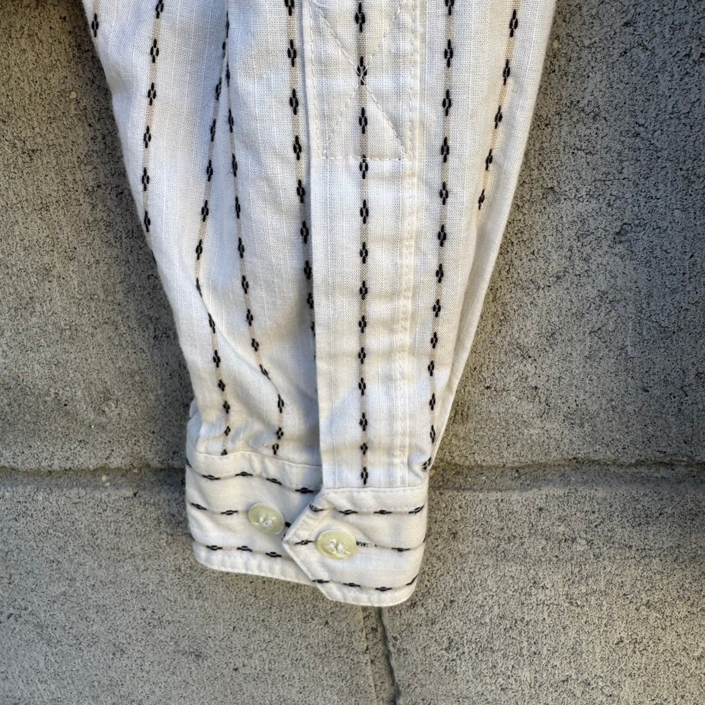 LizSport Vintage Womens S White Black Striped Cotton Button Down Shirt Pockets