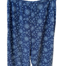 Switch Style &amp; Co Collection Silk Linen Floral Medallion Pants Navy Blue Womens 12 3 image