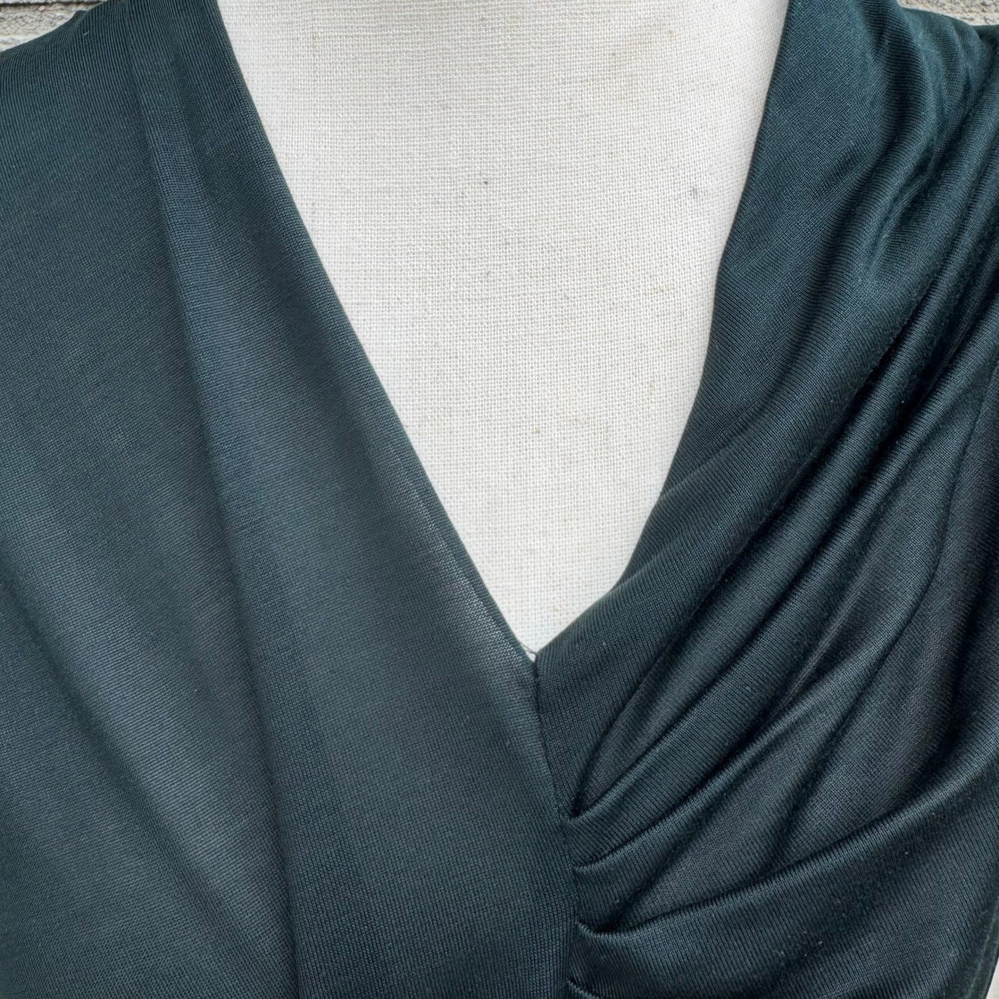 Poleci Vintage Y2K Draped Asymmetrical Midi Dress Lagenlook Avant Garde Green S
