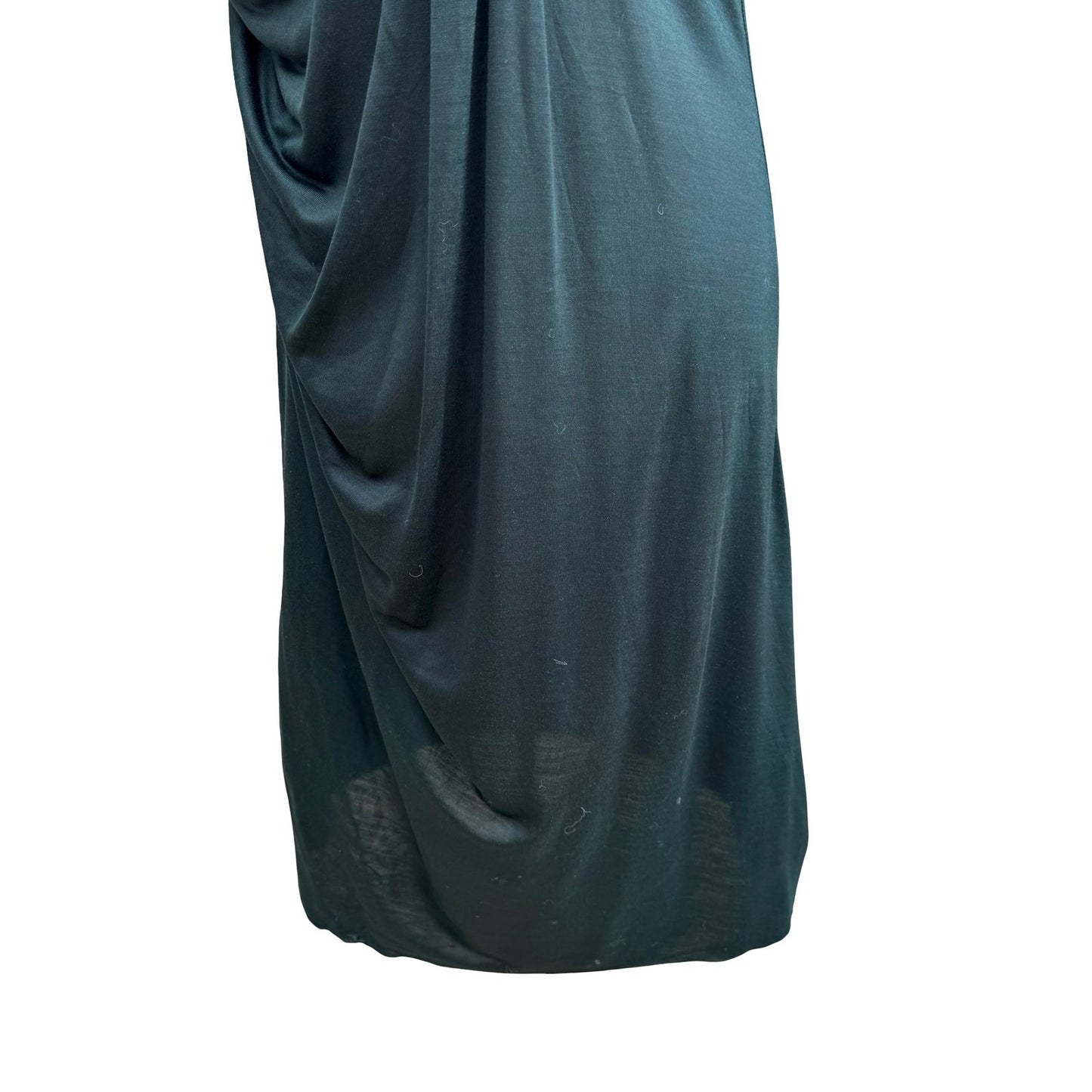 Poleci Vintage Y2K Draped Asymmetrical Midi Dress Lagenlook Avant Garde Green S