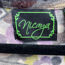 Switch Nicaya Abstract Psychedelic Boho Art To Wear Whimsigoth Fuzzy Knit Cardigan 1X 2 image