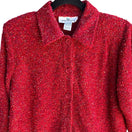 Switch Erin London Vintage Womens Red Boucle Button-Up Knit PreppyCardigan Jacket New S 2 image