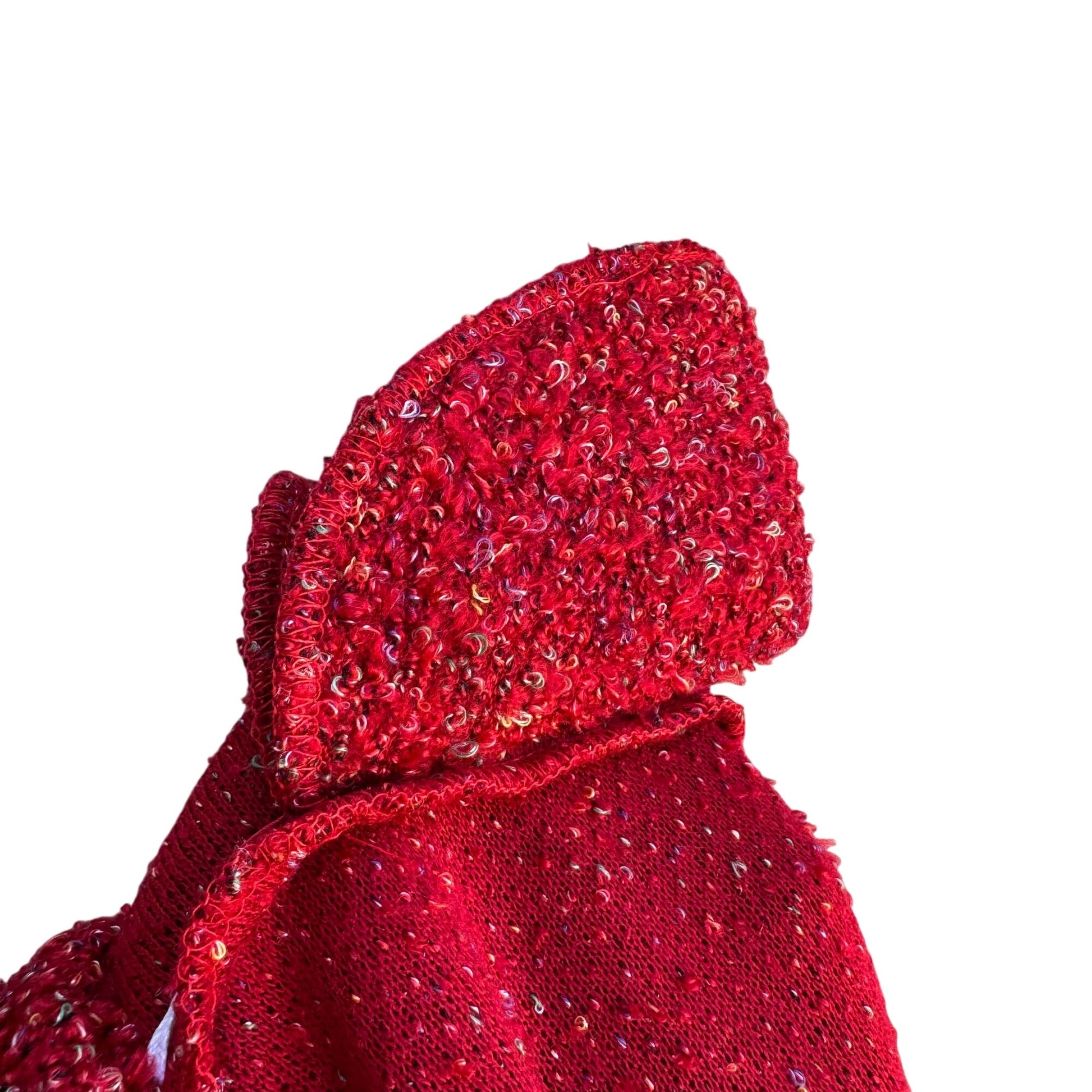 Erin London Vintage Womens Red Boucle Button-Up Knit PreppyCardigan Jacket New S