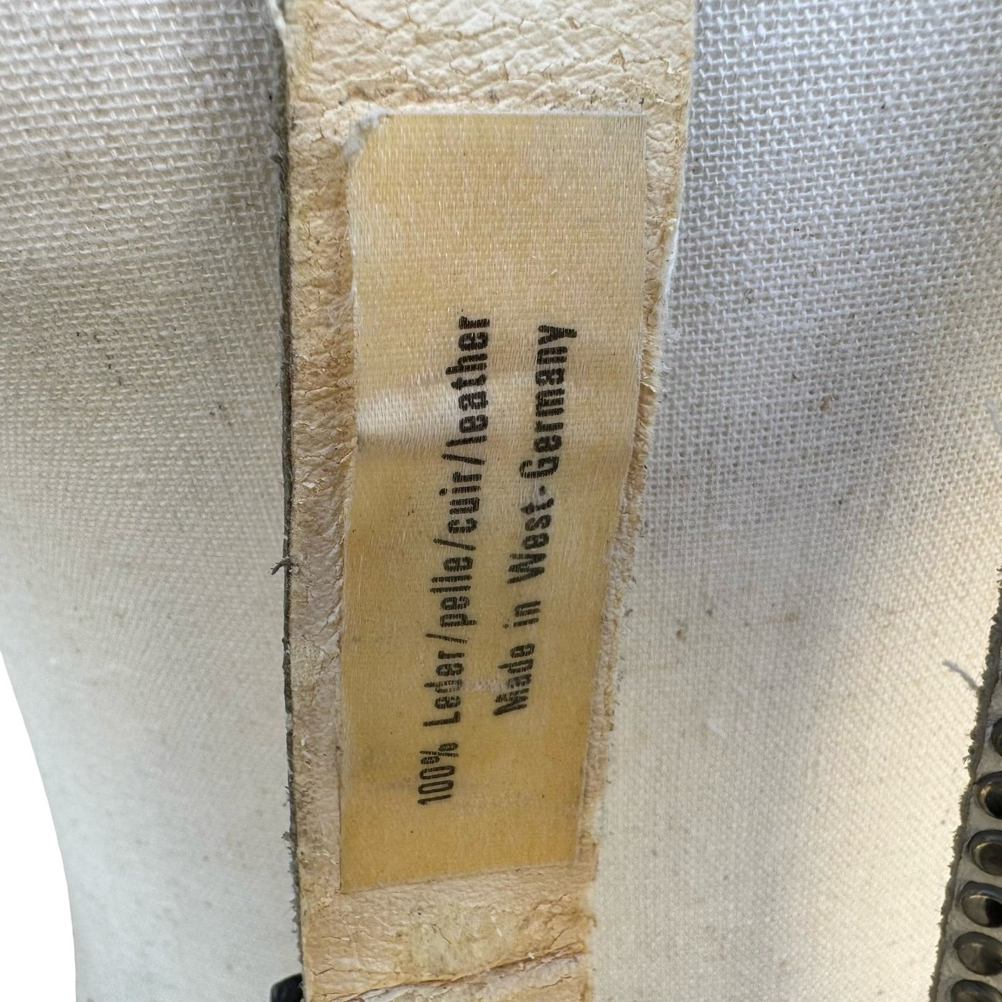 Lily Farouche Munich Vintage White Leather Studded Star Concho Belt West Germany