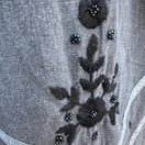 Switch Vintage 90s Grey Embroidered Floral Beaded Midi Skirt Pockets Boho Folk Peasant 2 image