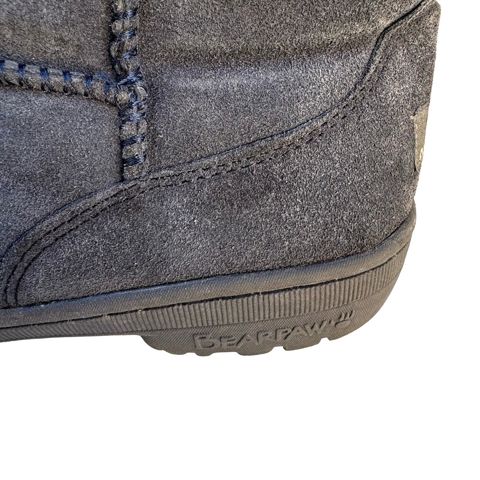 Bearpaw Emma Tall Womens Boots Charcoal Gray Suede Shearling Sheepskin Wool 10
