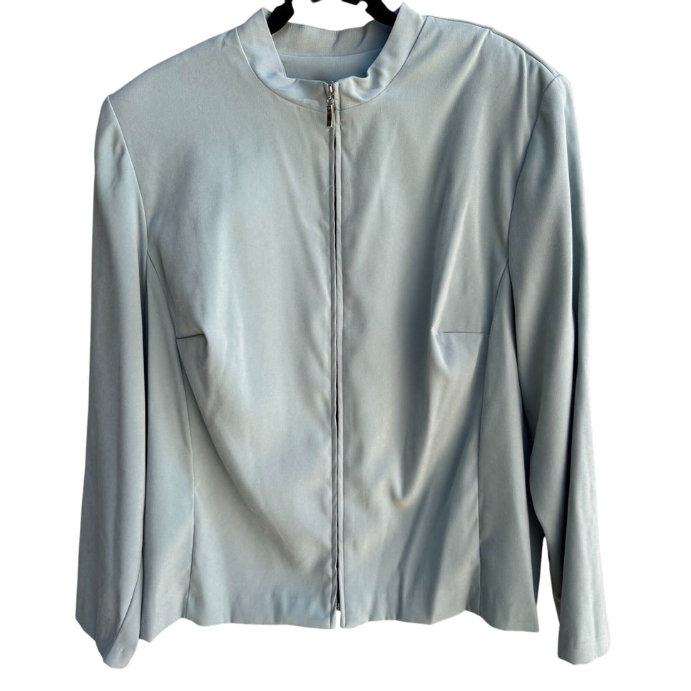 Lady Dorby Vintage Womens Preppy Pale Blue Office Professional Blazer Jacket 20W