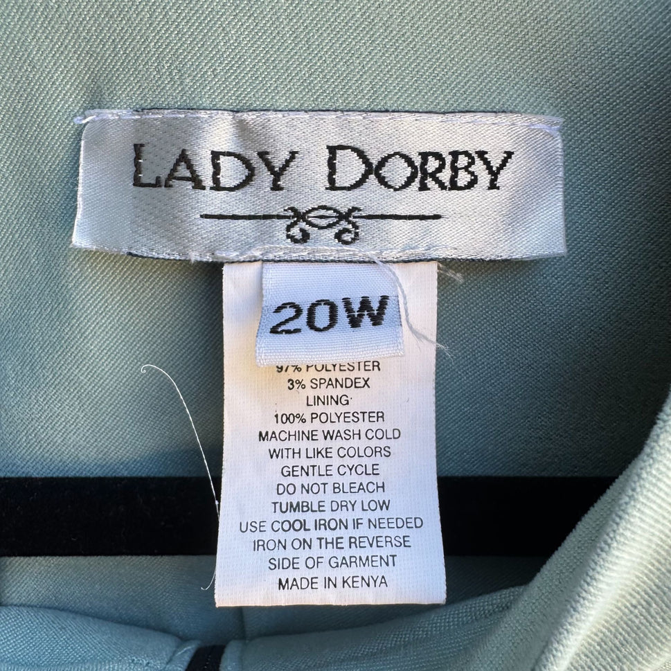 Lady Dorby Vintage Womens Preppy Pale Blue Office Professional Blazer Jacket 20W