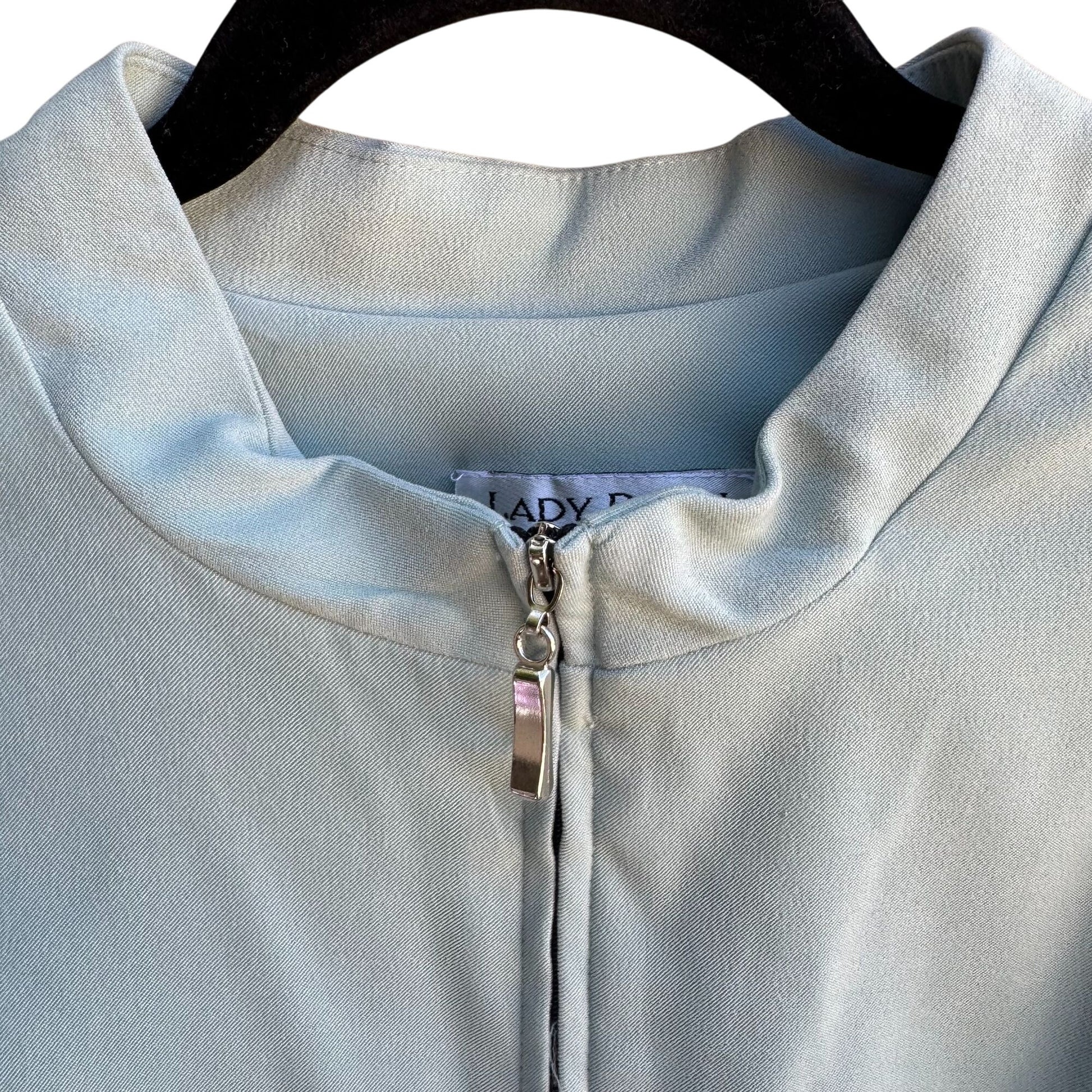 Lady Dorby Vintage Womens Preppy Pale Blue Office Professional Blazer Jacket 20W