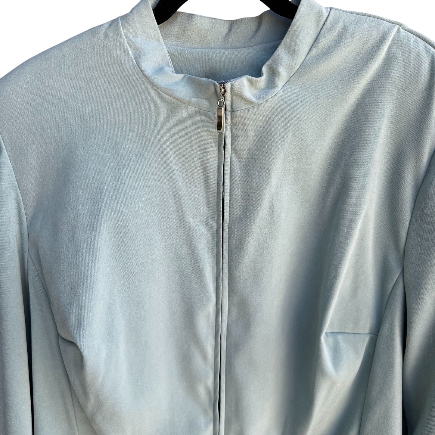 Lady Dorby Vintage Womens Preppy Pale Blue Office Professional Blazer Jacket 20W