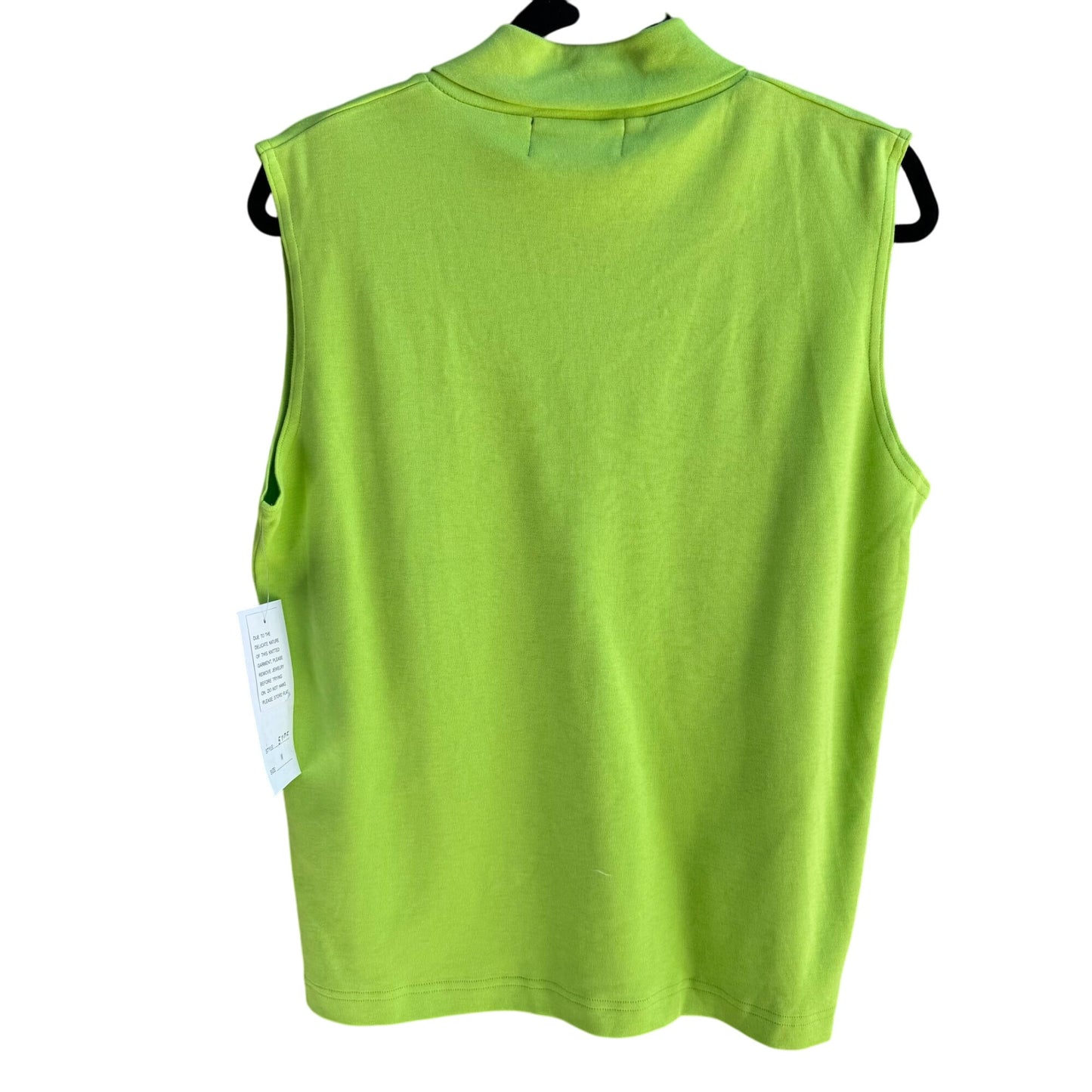 Bobbie C Chartreuse Sleeveless Cotton Womens Preppy Casual Wear Shirt Top New M