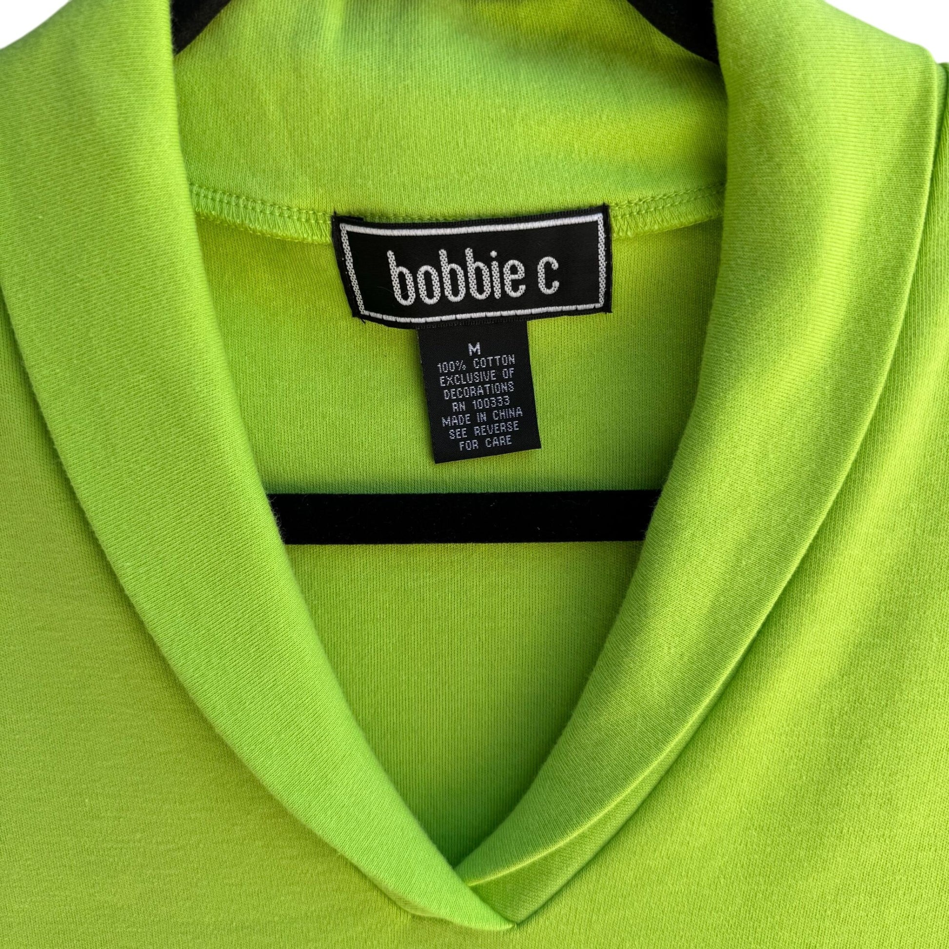 Bobbie C Chartreuse Sleeveless Cotton Womens Preppy Casual Wear Shirt Top New M