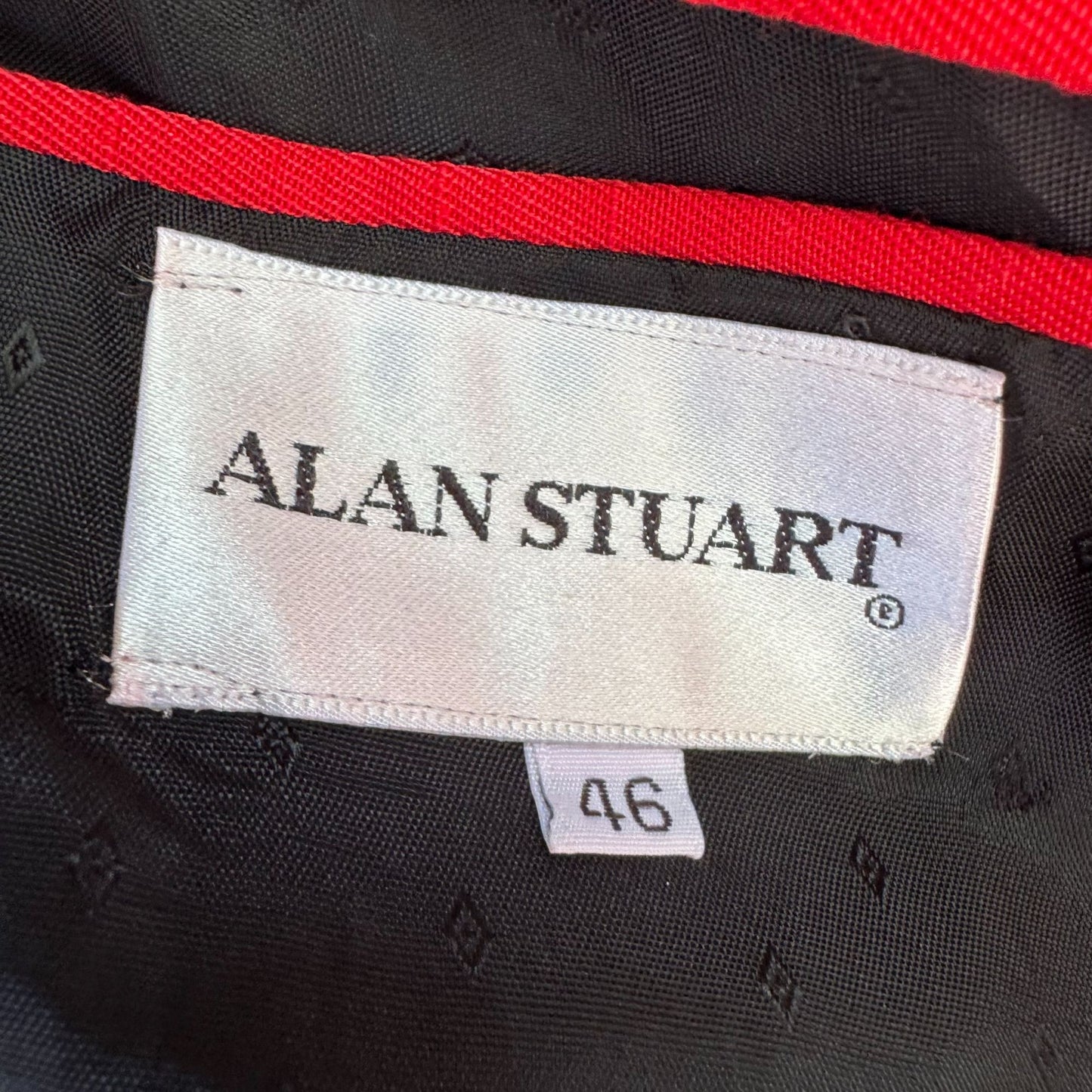 Alan Stuart Vintage Red Shawl Collar Blazer With Mastolini Couture Polka Dot Tie