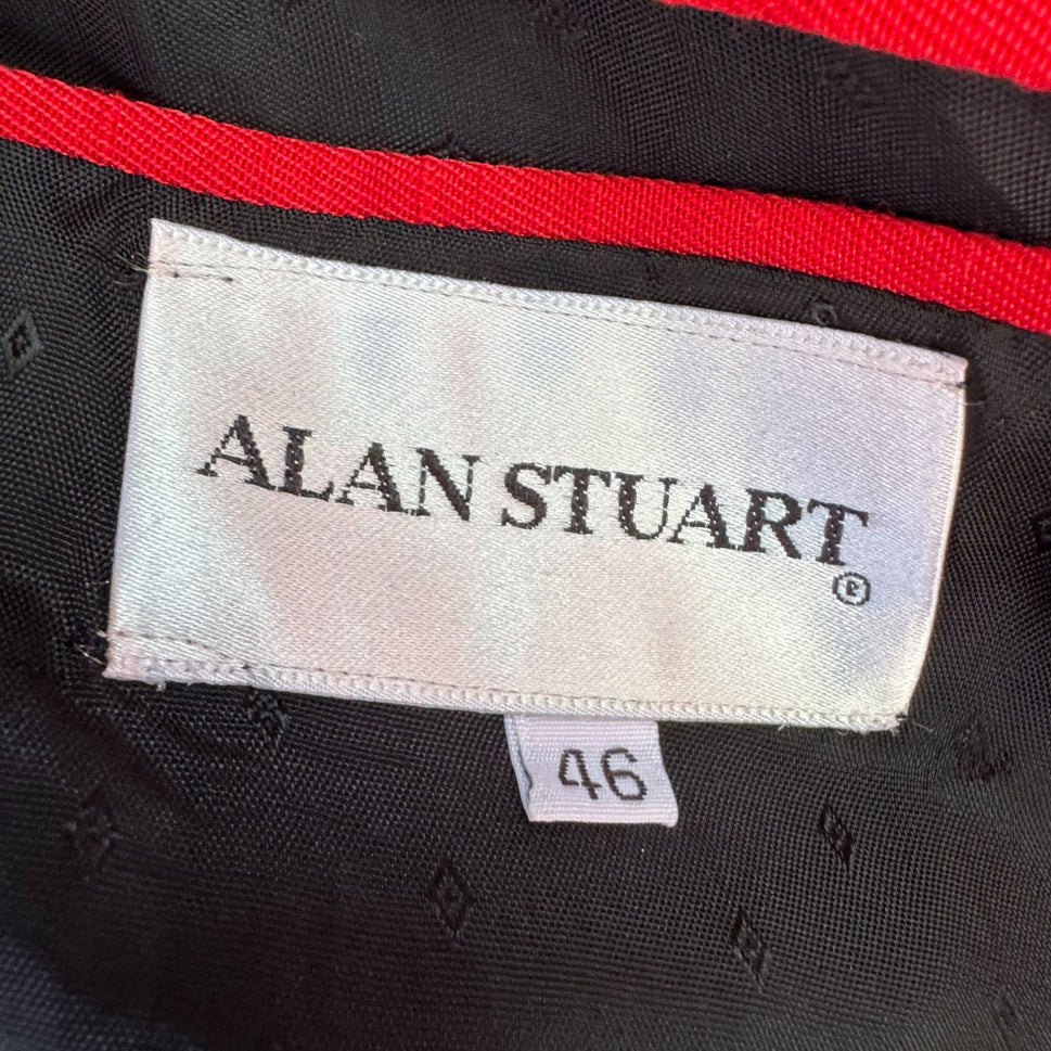 Alan Stuart Vintage Red Shawl Collar Blazer With Mastolini Couture Polka Dot Tie