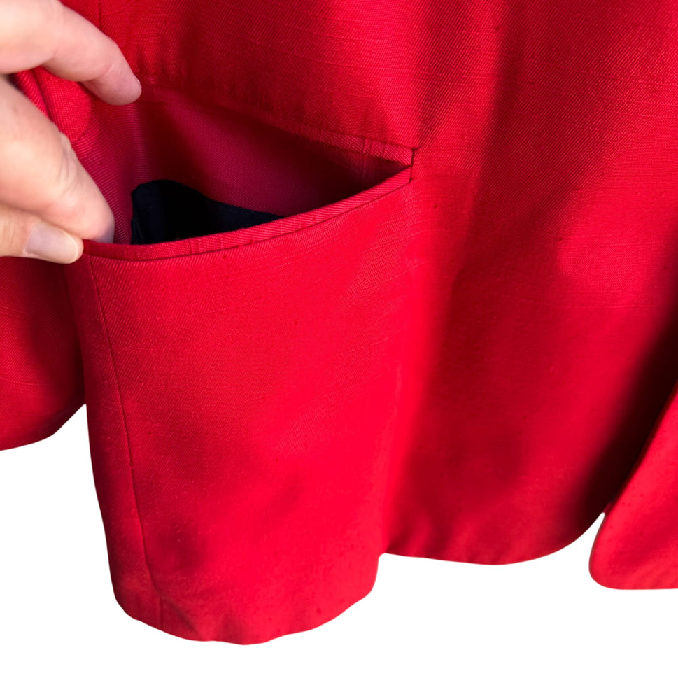 Alan Stuart Vintage Red Shawl Collar Blazer With Mastolini Couture Polka Dot Tie