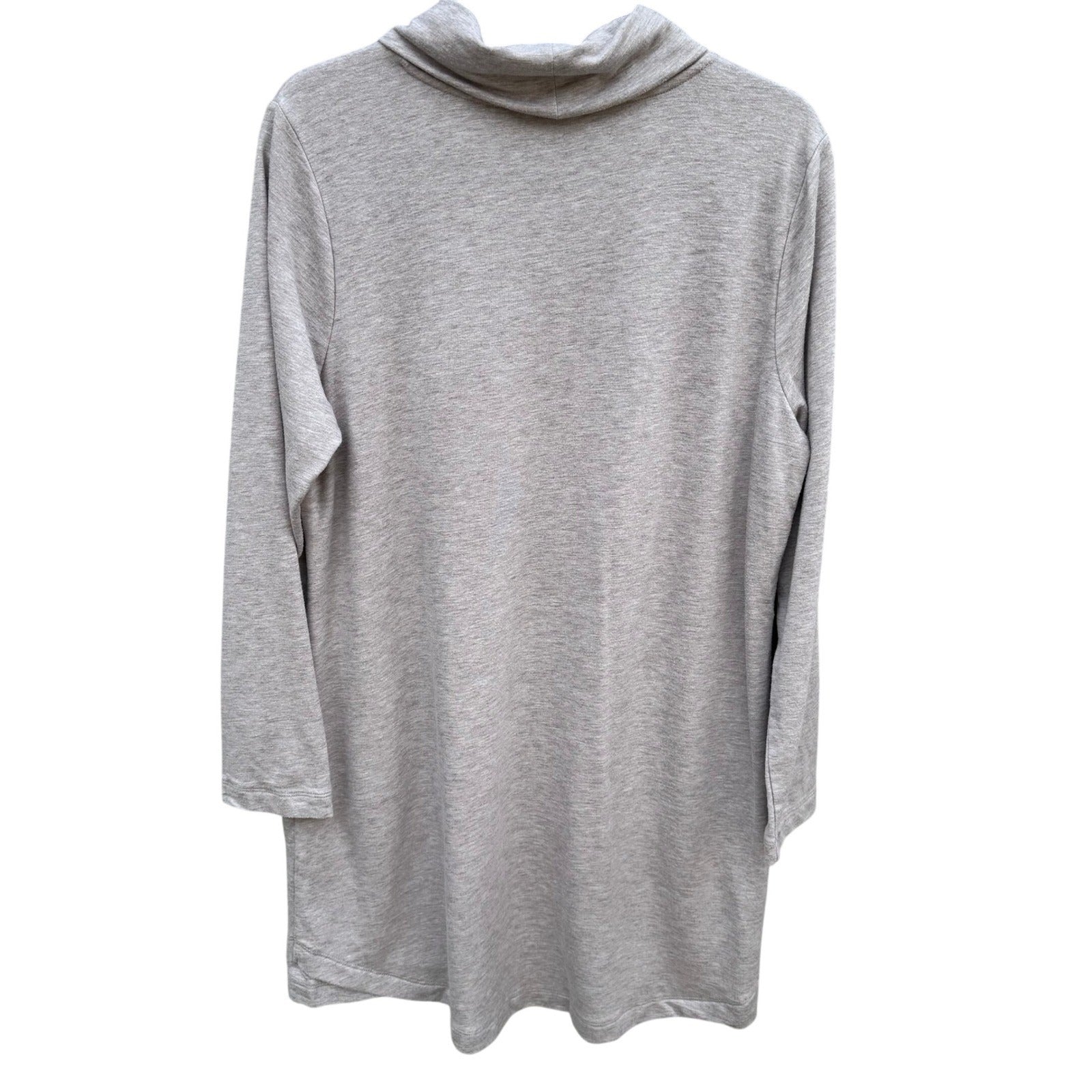 Pure J Jill Luxe Tencel Cowl Neck Tunic Dress Oatmeal Long Sleeve Pockets L