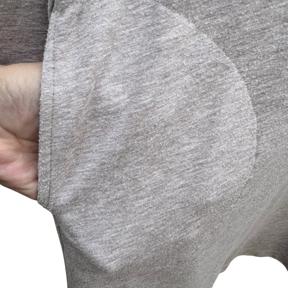 Pure J Jill Luxe Tencel Cowl Neck Tunic Dress Oatmeal Long Sleeve Pockets L