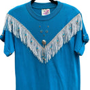 Switch Hazelwood Southwestern Fashion Vintage Turquoise Fringe Studded Concho T-Shirt M 3 image