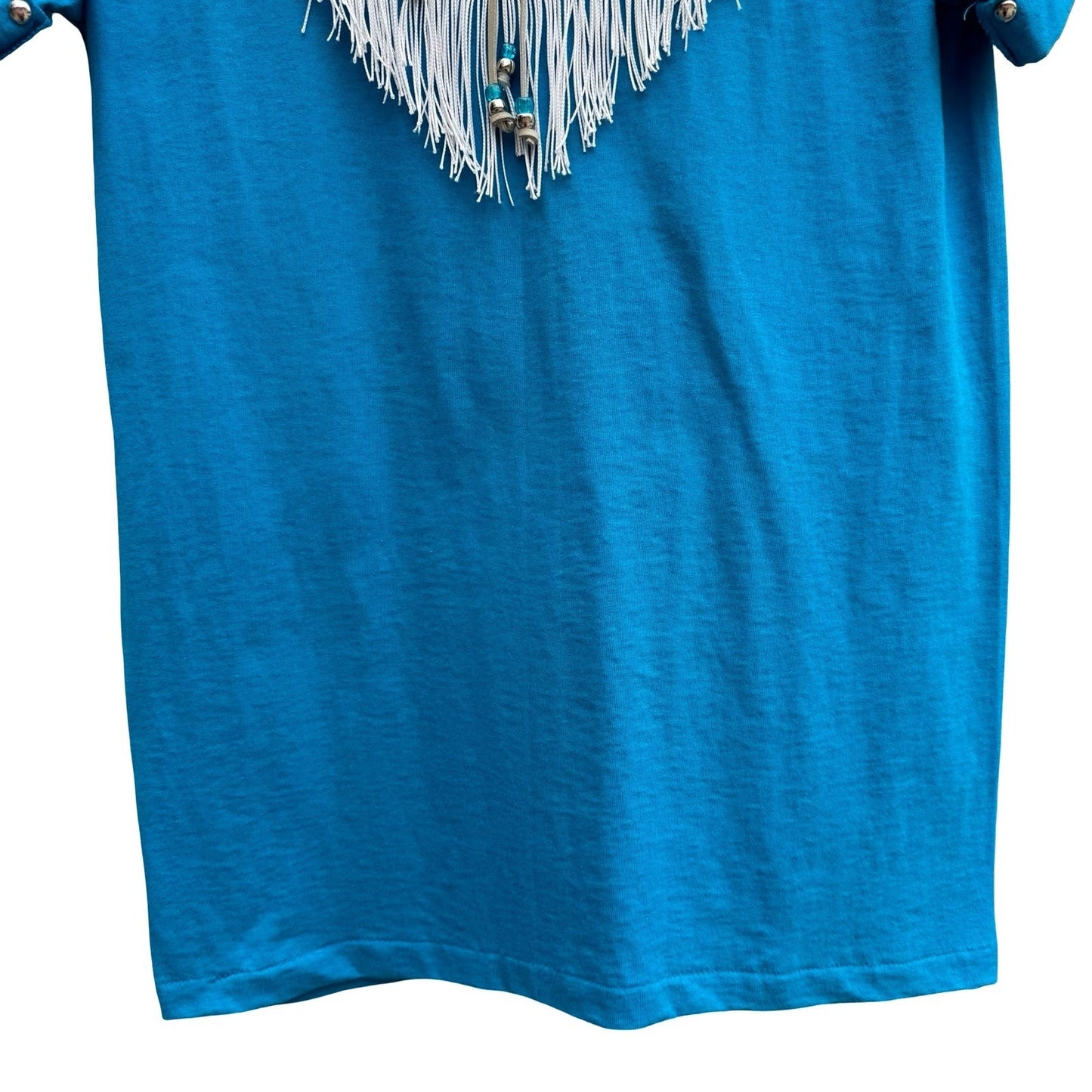 Hazelwood Southwestern Fashion Vintage Turquoise Fringe Studded Concho T-Shirt M