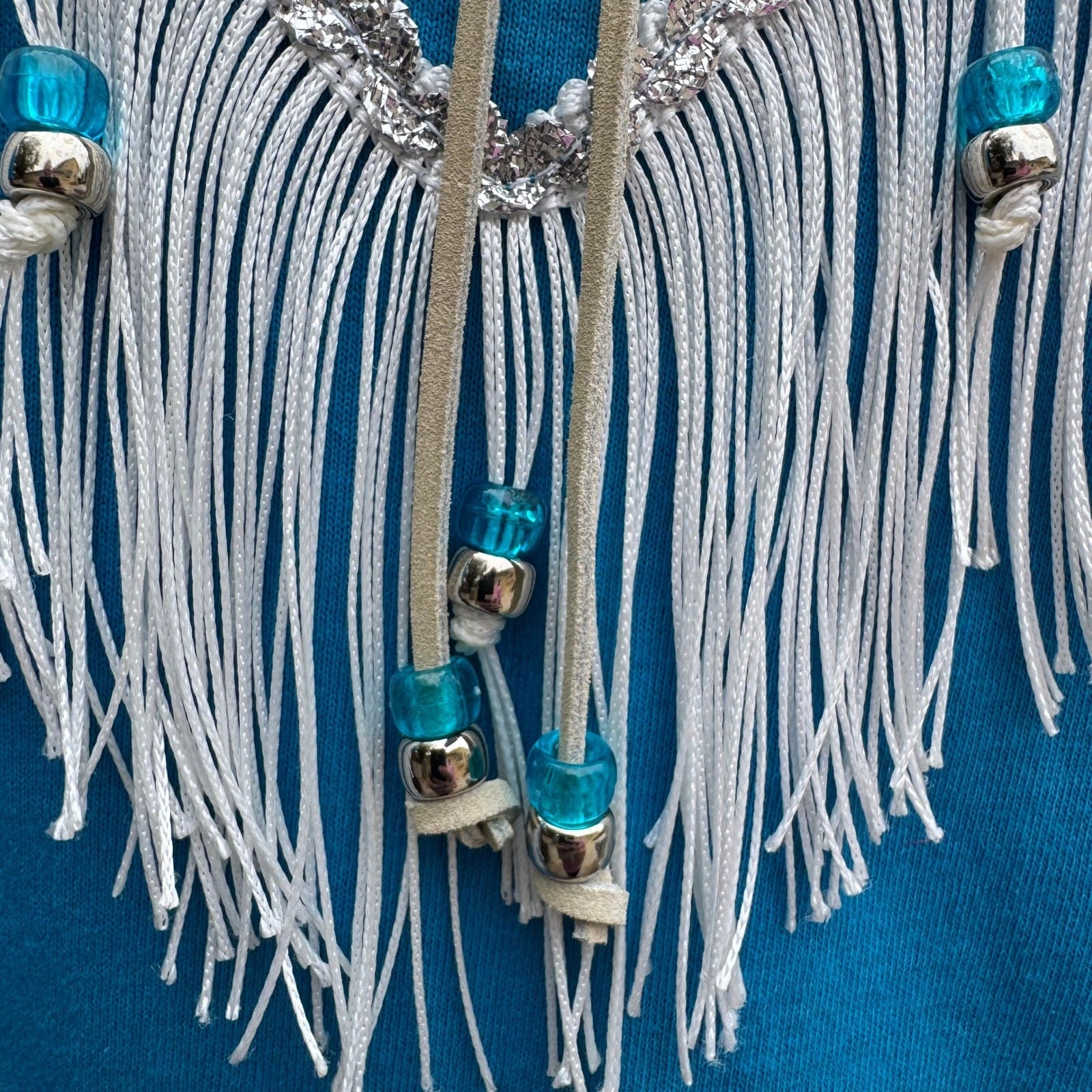 Hazelwood Southwestern Fashion Vintage Turquoise Fringe Studded Concho T-Shirt M