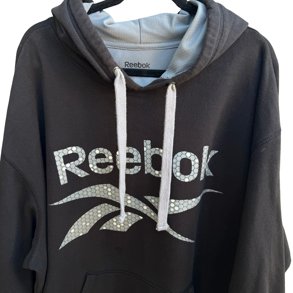 Reebok Retro 90s Style Graphic Logo Athleisure Pullover Hoodie Mens Black 4XL