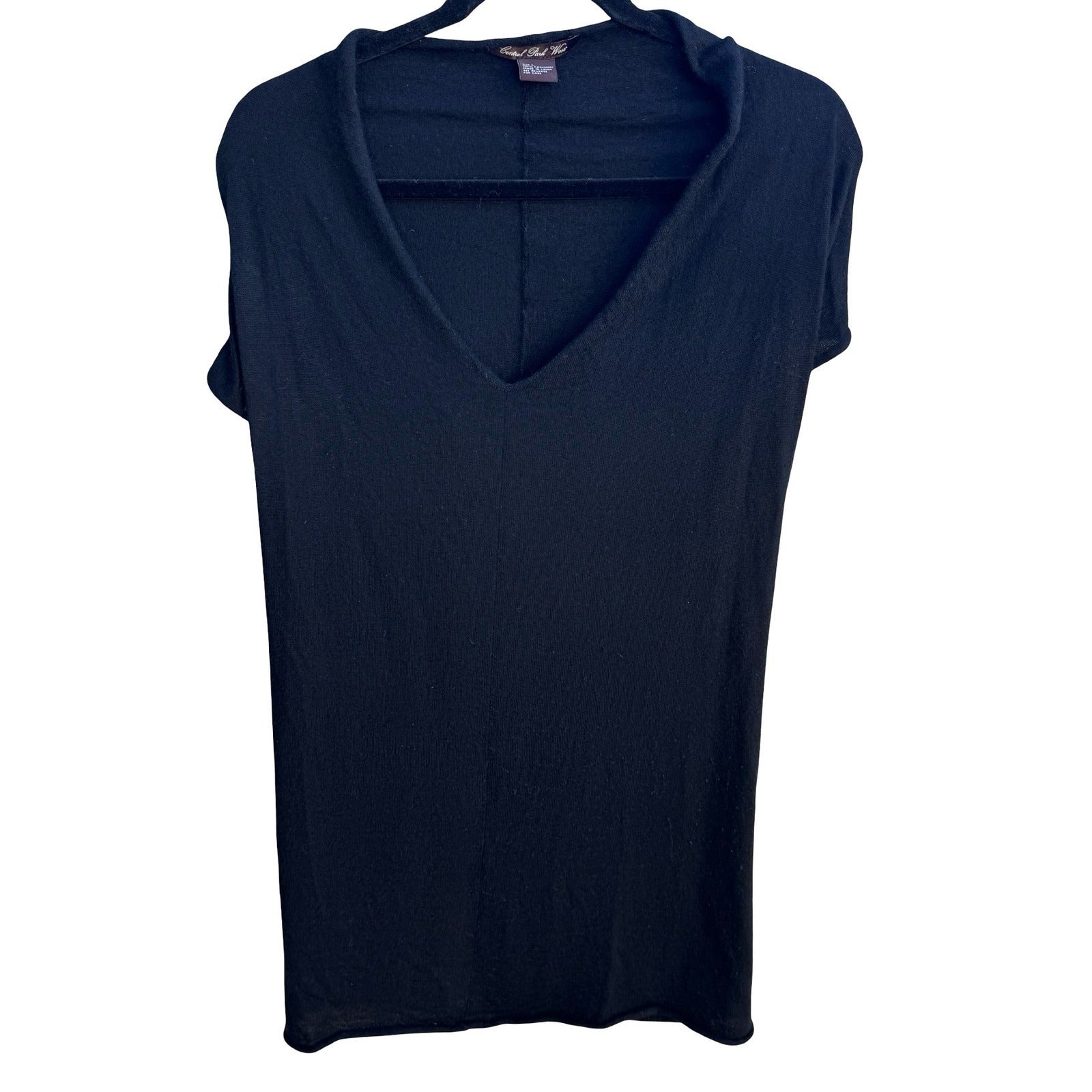 Central Park West 100% Cashmere Minimalist Quiet Luxury Cutout Back Sweater L