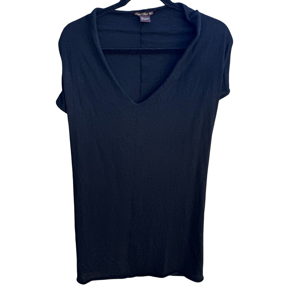 Central Park West 100% Cashmere Minimalist Quiet Luxury Cutout Back Sweater L