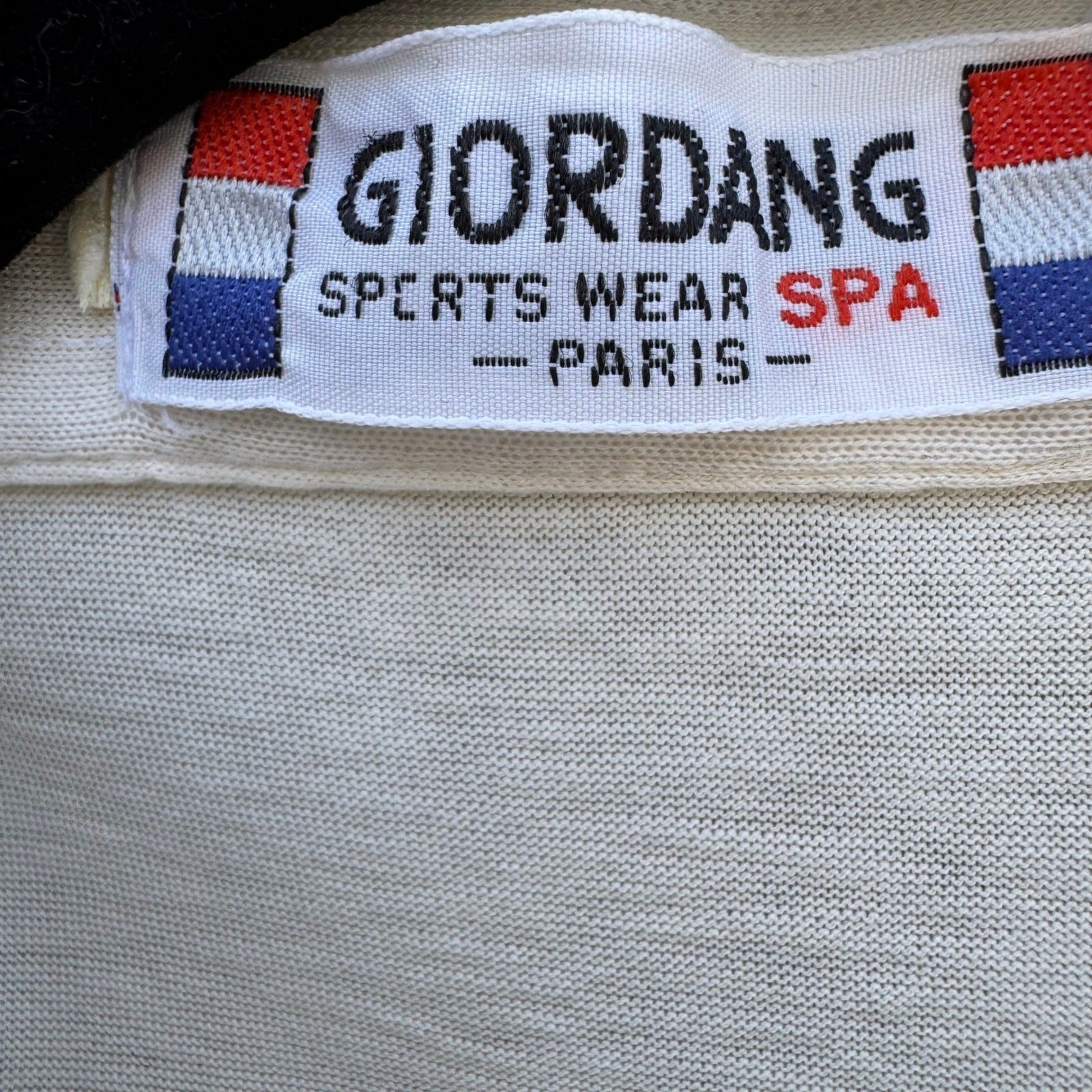 Giordano Sports Wear SPA Paris Mens S Cream Mercerized Cotton Polo Shirt Vintage