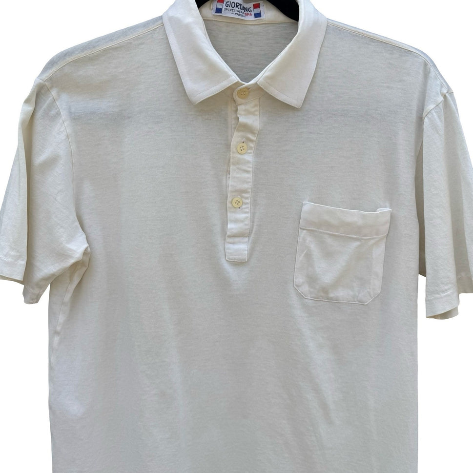 Giordano Sports Wear SPA Paris Mens S Cream Mercerized Cotton Polo Shirt Vintage