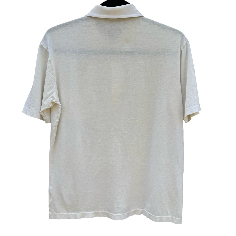 Giordano Sports Wear SPA Paris Mens S Cream Mercerized Cotton Polo Shirt Vintage