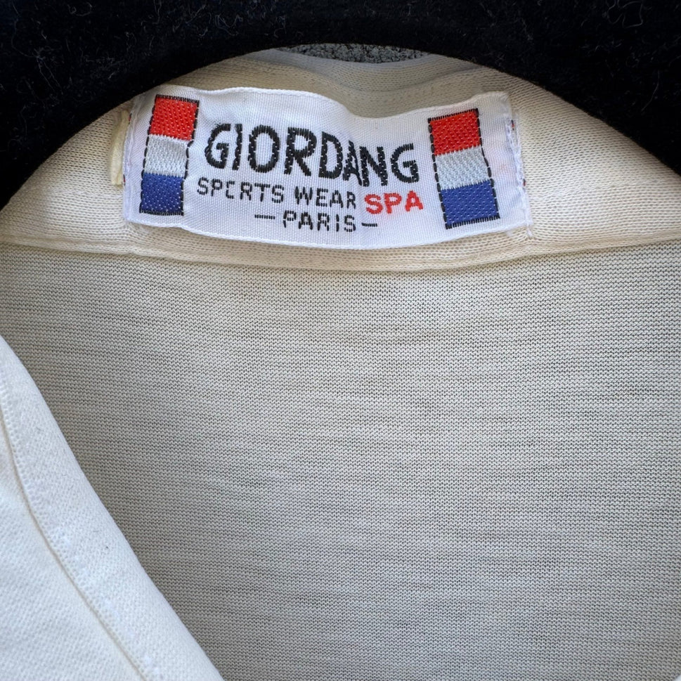 Giordano Sports Wear SPA Paris Mens S Cream Mercerized Cotton Polo Shirt Vintage