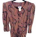 Switch Milanzo Vintage Paisley Long-Sleeve Button Front Pleated Pencil Skirt Dress S 2 image