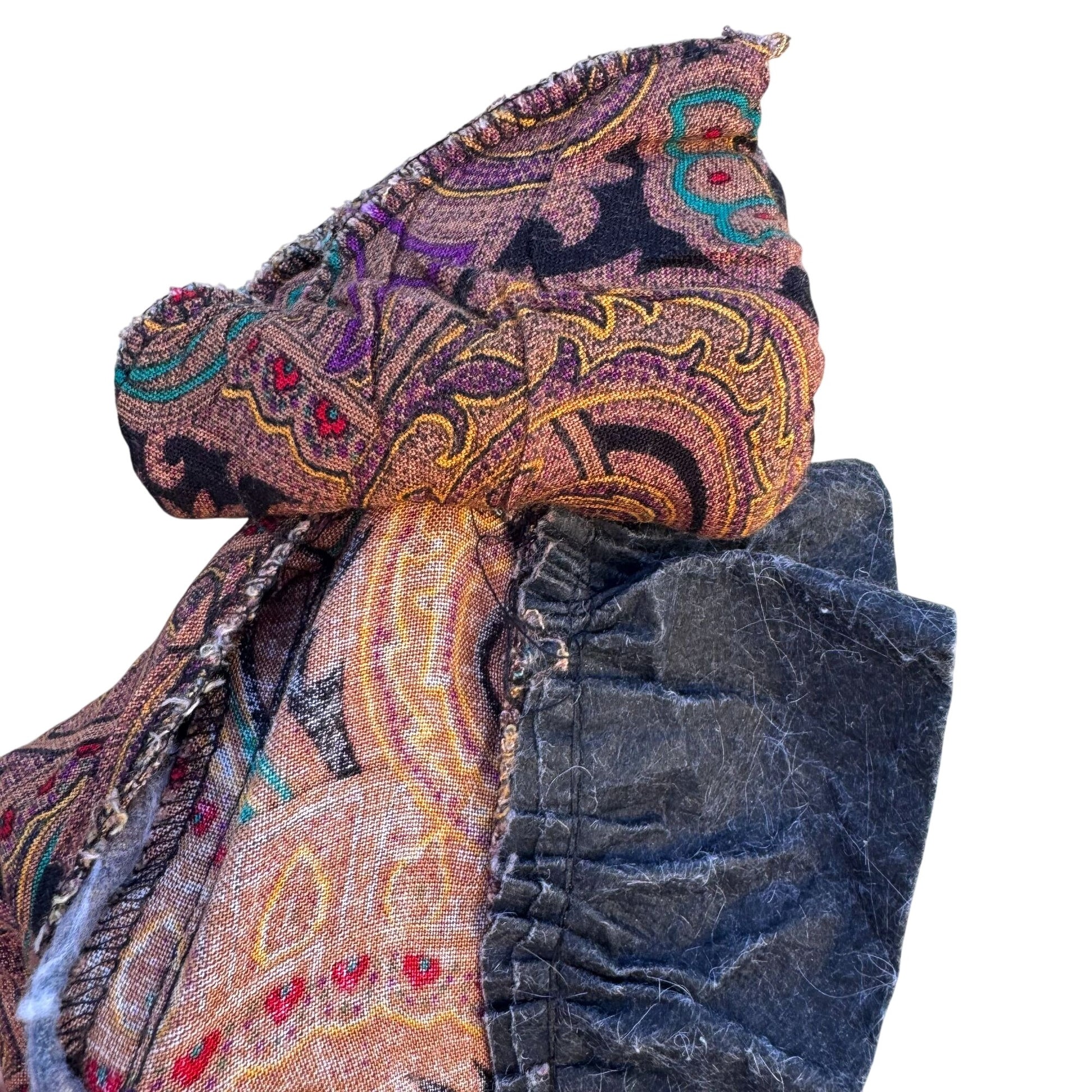 Milanzo Vintage Paisley Long-Sleeve Button Front Pleated Pencil Skirt Dress S