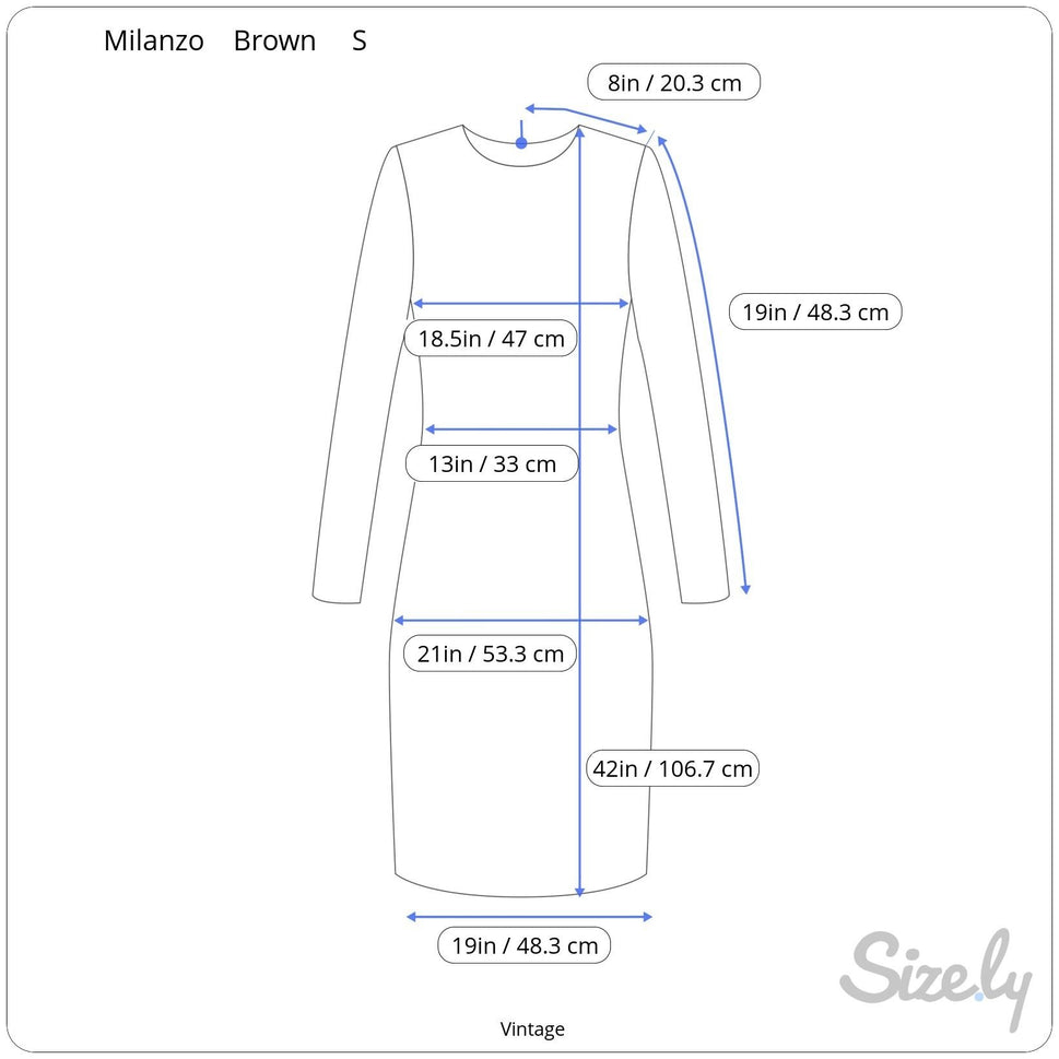 Milanzo Vintage Paisley Long-Sleeve Button Front Pleated Pencil Skirt Dress S