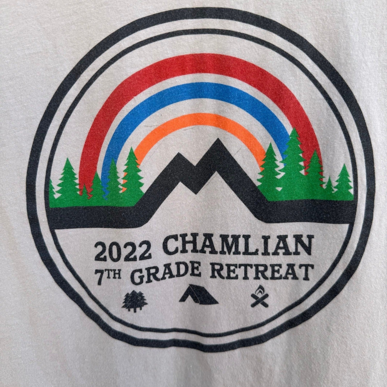 Chamlian 7th Grade Retreat 2022 Graphic Shirt Armenian School Camping Grey S