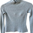 Switch 360 Cashmere Quiet Luxury Minimalist Ribbed Mock Neck Sweater Pastel Blue XS 3 image