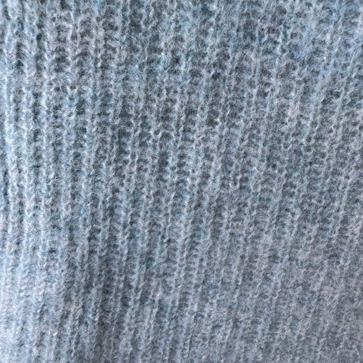 360 Cashmere Quiet Luxury Minimalist Ribbed Mock Neck Sweater Pastel Blue XS