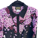 Switch Bob Mackie Wearable Art Vintage Silk Beaded Floral Button-Up Blouse Shirt M 3 image