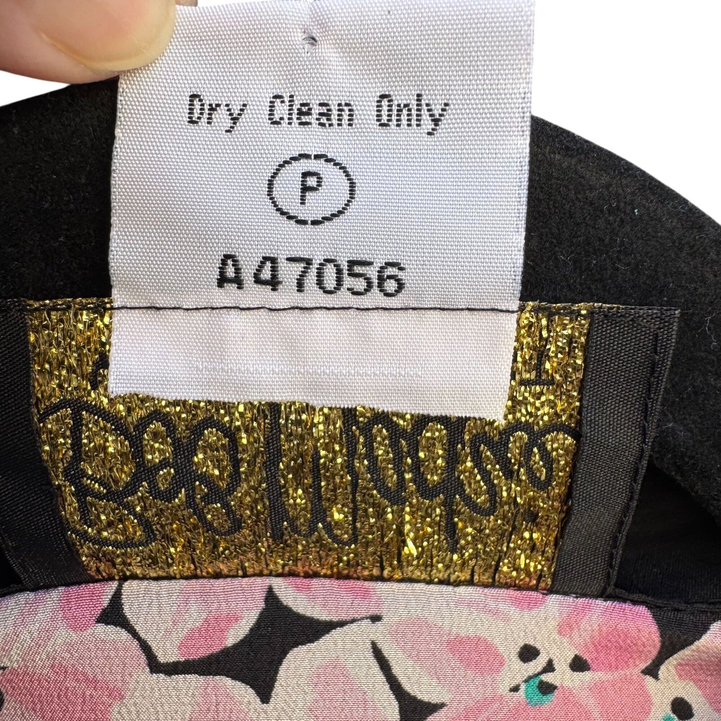 Bob Mackie Wearable Art Vintage Silk Beaded Floral Button-Up Blouse Shirt M