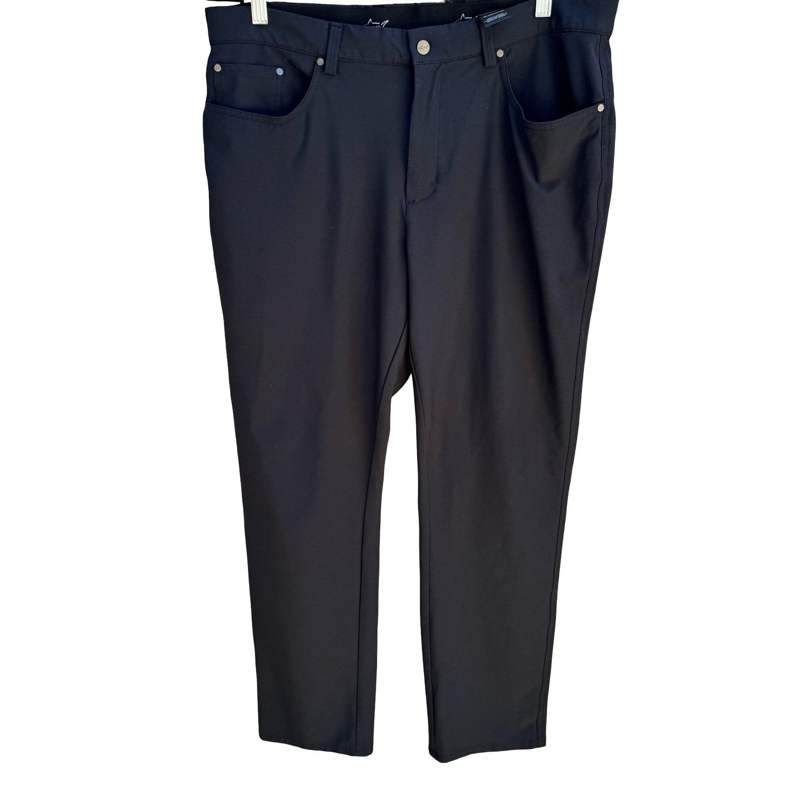 Greg Norman Mens ML75 Stretch Golf Pants Black 5-Pocket Trouser 36x30 Athleisure
