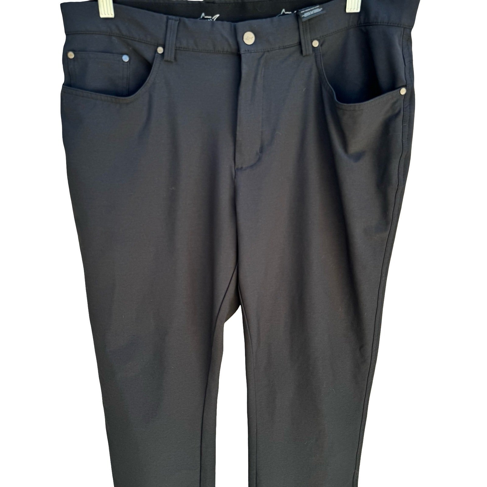 Greg Norman Mens ML75 Stretch Golf Pants Black 5-Pocket Trouser 36x30 Athleisure