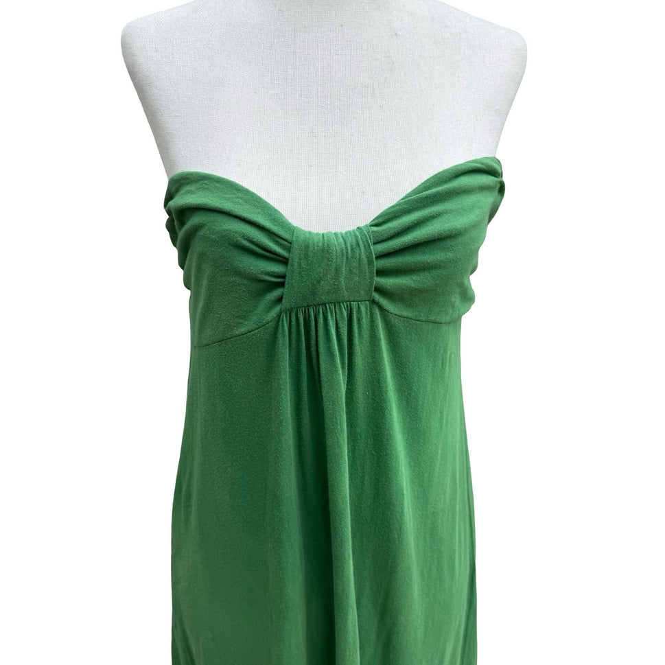 Madame A Paris Feminine French Girl Beachy Strapless Cotton Ruffle Midi Dress S