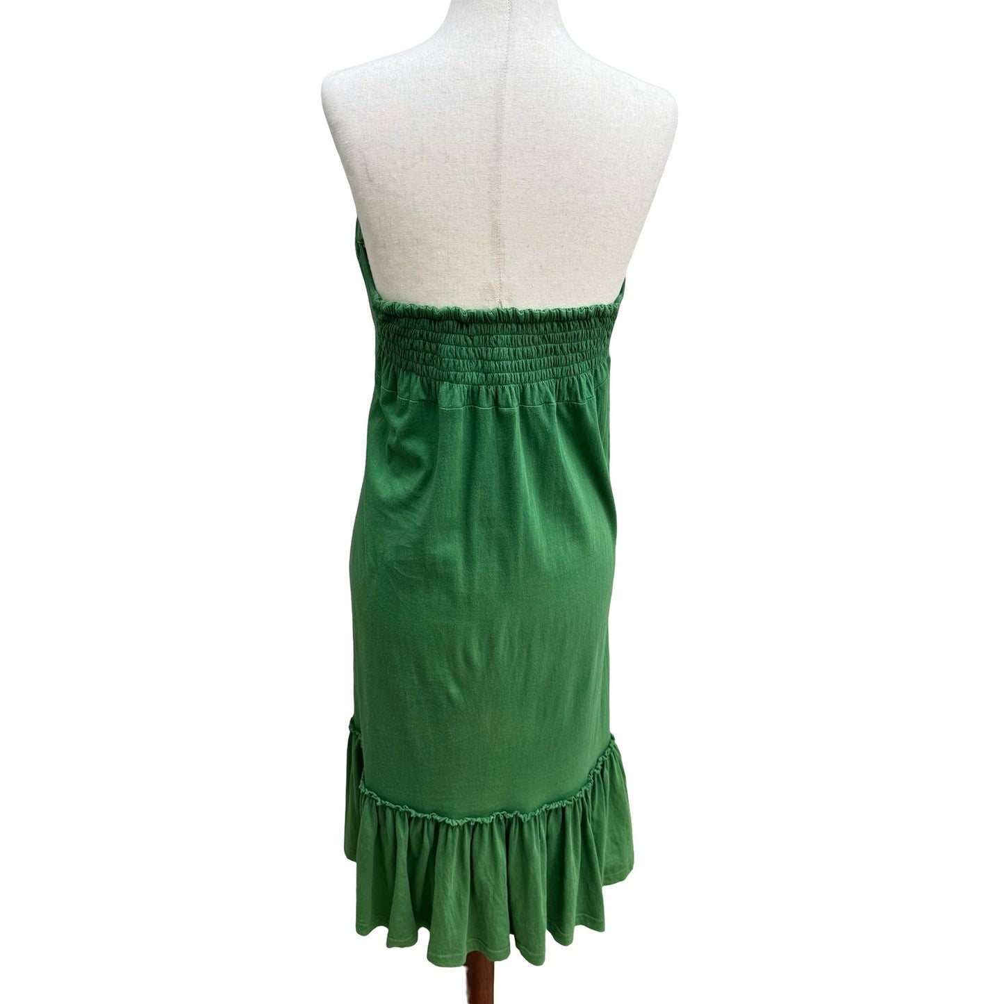 Madame A Paris Feminine French Girl Beachy Strapless Cotton Ruffle Midi Dress S