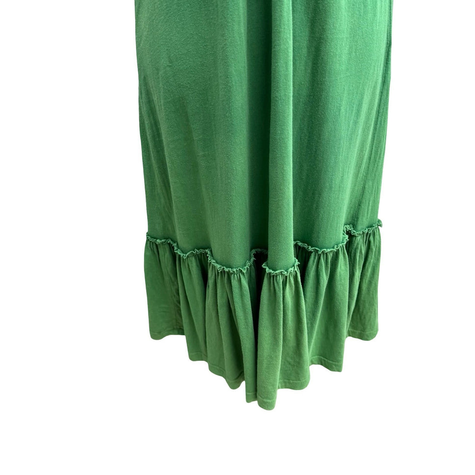 Madame A Paris Feminine French Girl Beachy Strapless Cotton Ruffle Midi Dress S